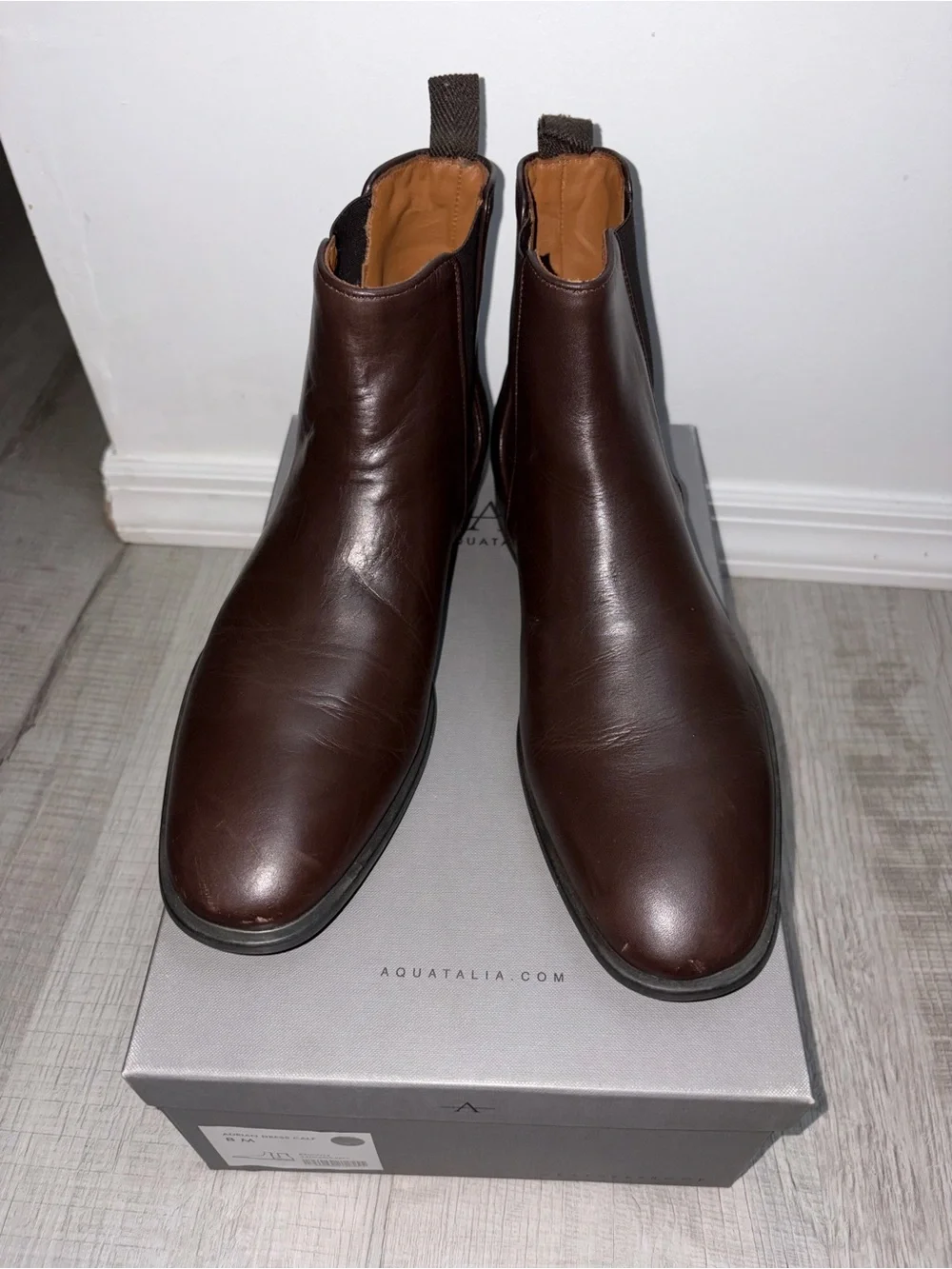 Aquatalia Men's Dark Brown Leather Chukka Boots